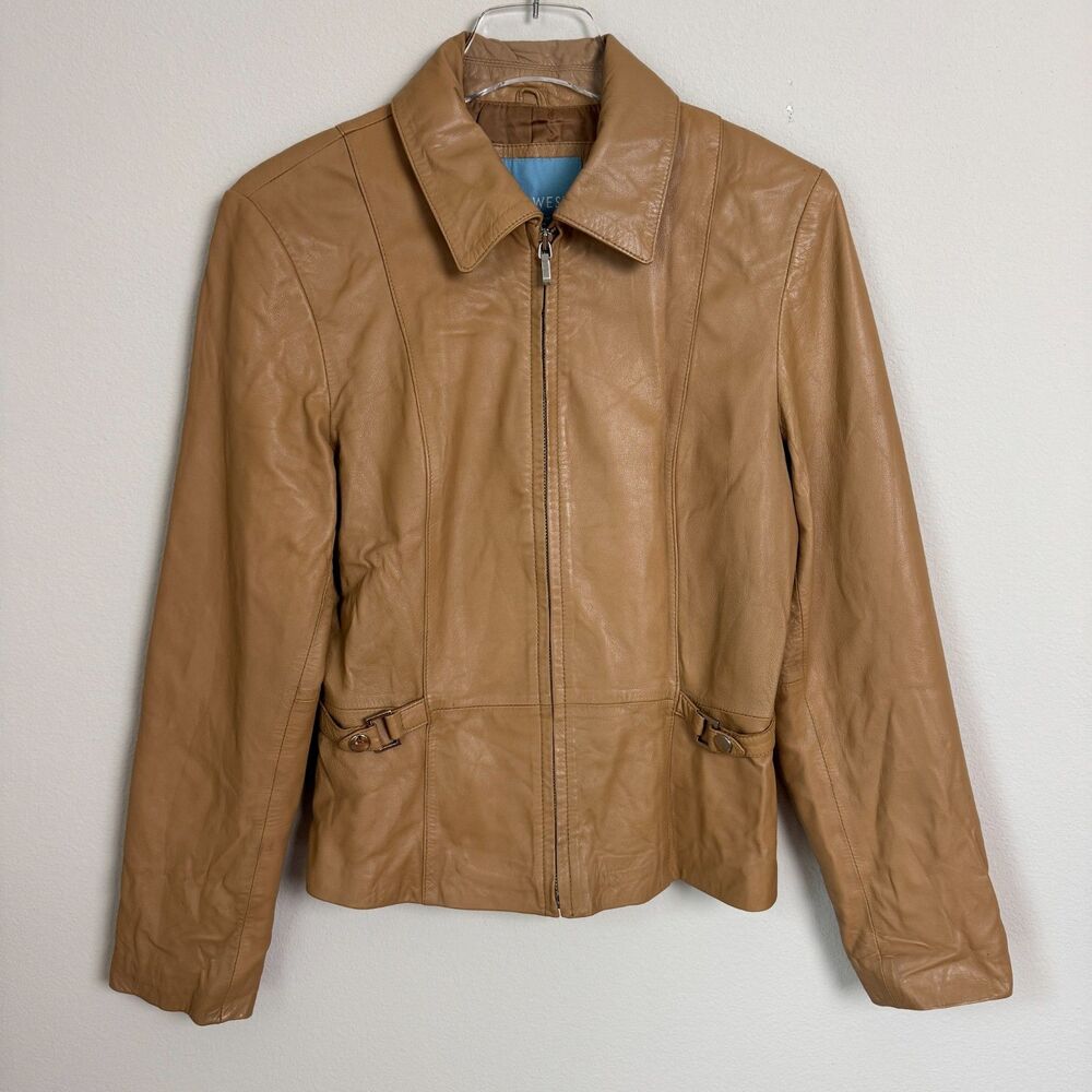 Vintage Y2K Zip-Front Leather Jacket